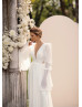 Ivory Chiffon V Back Airy Wedding Dress